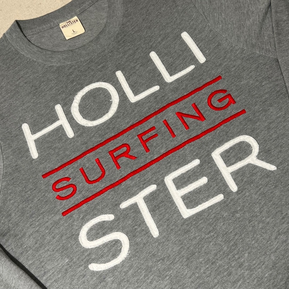 Hollister California Crew Neck Pullover Long Sleeve Surfing T-Shirt Men's L